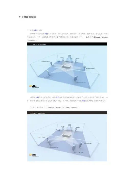 家庭影院7.1声道的摆放