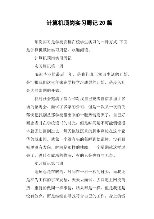 计算机顶岗实习周记20篇