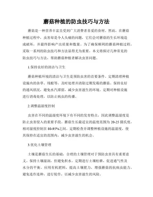 蘑菇种植的防虫技巧与方法