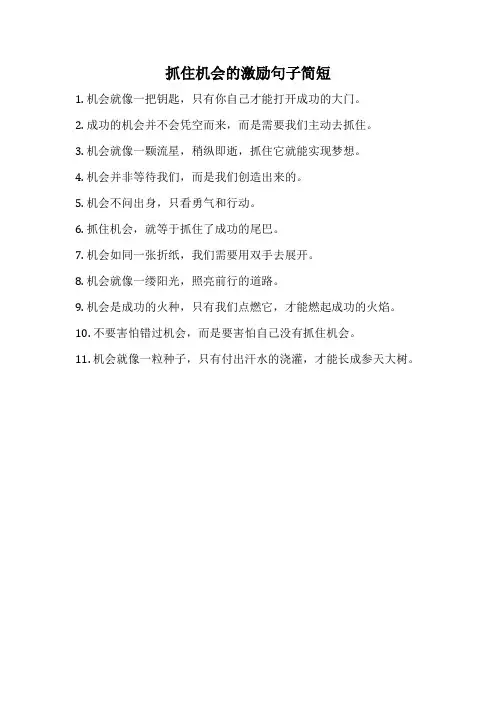 抓住机会的激励句子简短