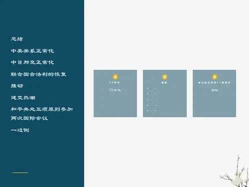 新时期的外交政策与成就