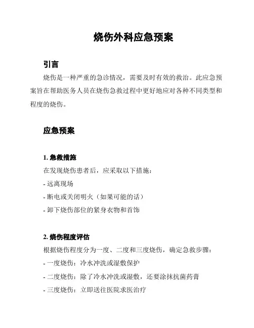 烧伤外科应急预案