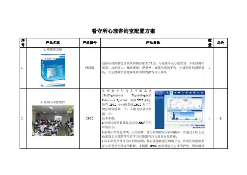 看守所心理咨询室配置单