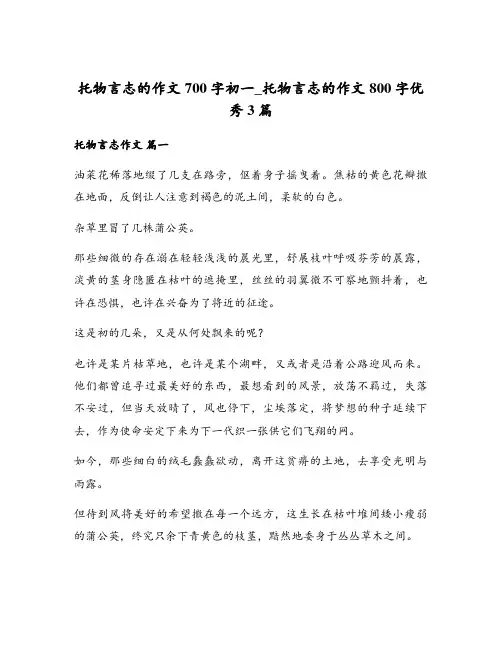 托物言志的作文800字优秀3篇