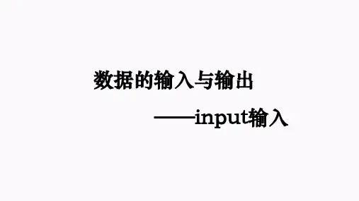 4.2.1数据的输入与输出教学课件
