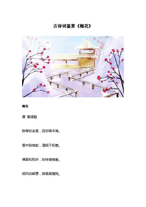 古诗词鉴赏崔道融《梅花》