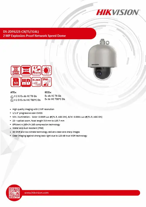 DS-2DF6223-CX(T5 316L) 2 MP爆炸性防爆网络速度镁球摄像头说明书