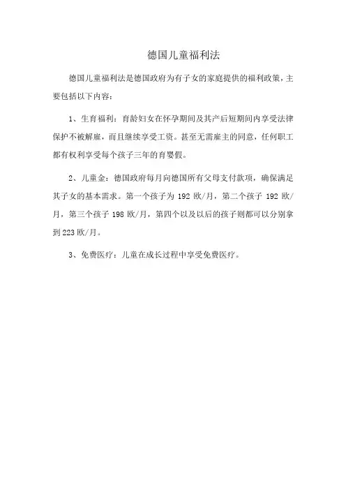 德国儿童福利法