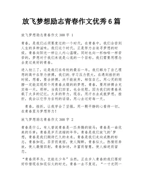 放飞梦想励志青春作文优秀6篇