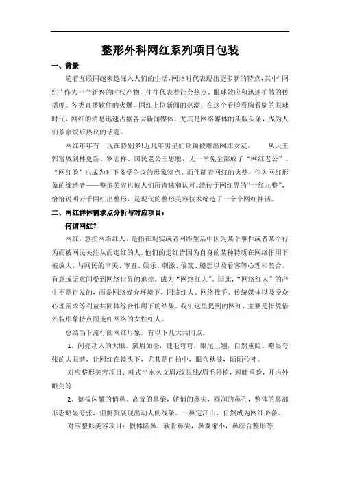 整形美容项目包装之整形外科网红系列项目包装