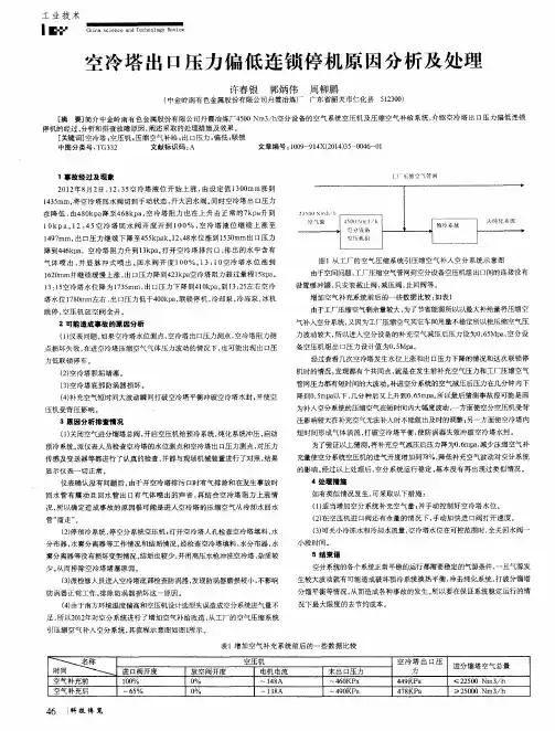 空冷塔出口压力偏低连锁停机原因分析及处理
