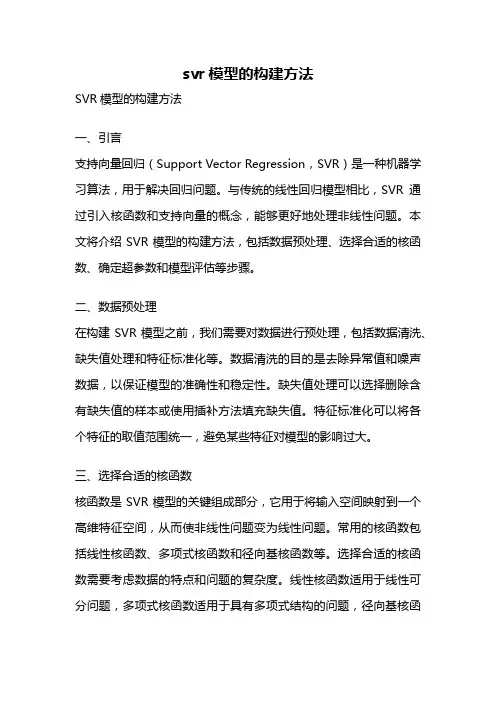 svr模型的构建方法
