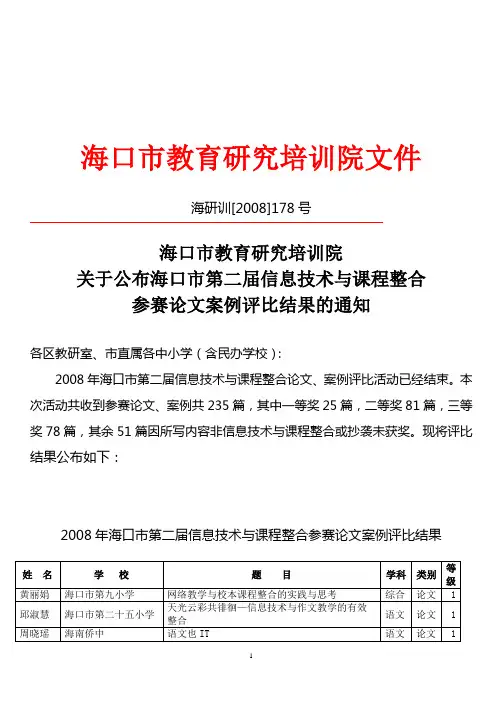 海口市教育研究培训院文件