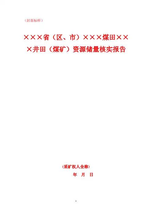 储量核实报告规范