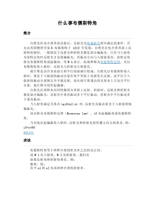 什么是布儒斯特角