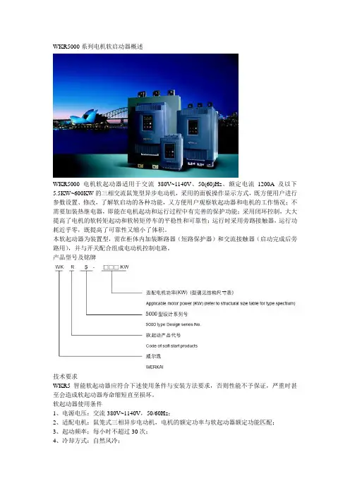 威尔凯WKR5000系列电机软启动器产品详细说明
