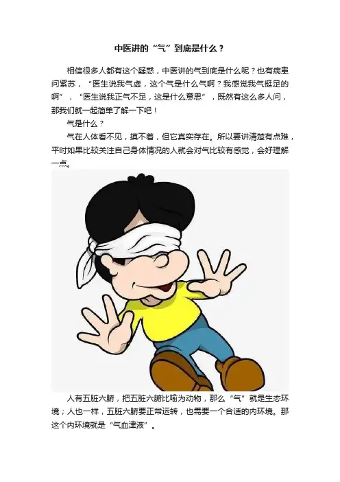 中医讲的“气”到底是什么？