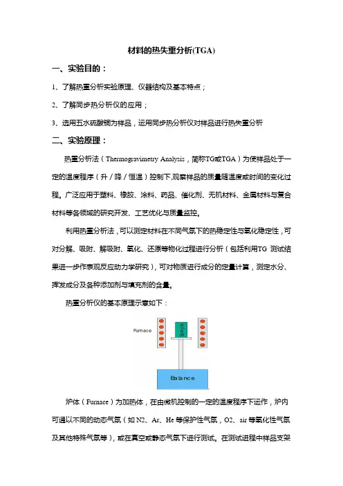 材料的热失重分析(TGA)