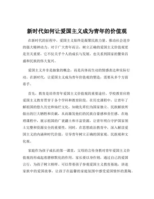 新时代如何让爱国主义成为青年的价值观