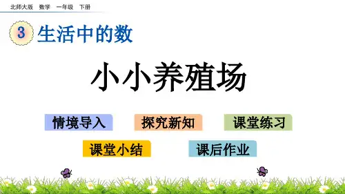 北师大版一年级数学下册第三单元《 生活中的数》3.5  小小养殖场PPT课件