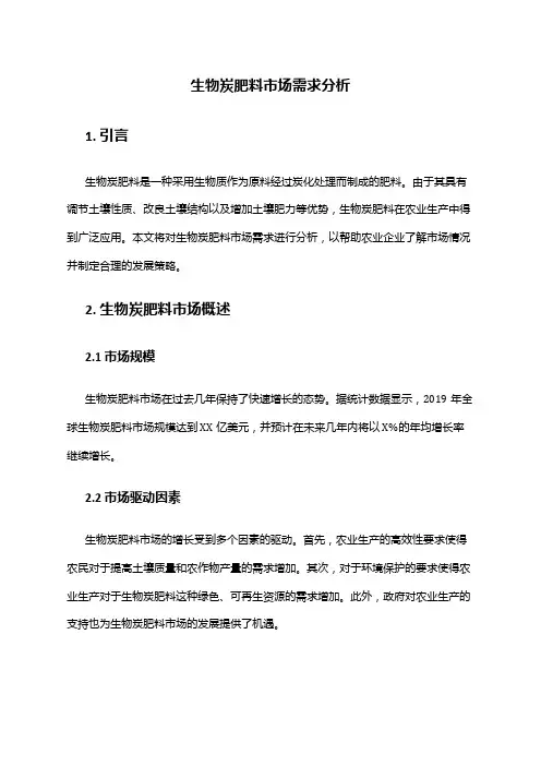 2024年生物炭肥料市场需求分析
