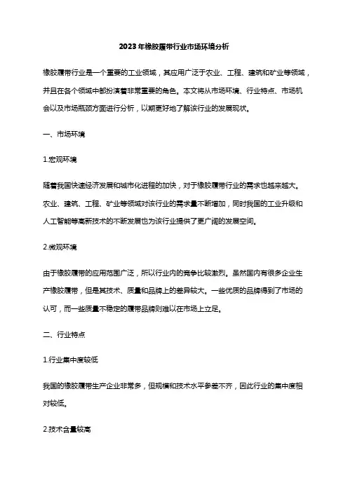 2023年橡胶履带行业市场环境分析
