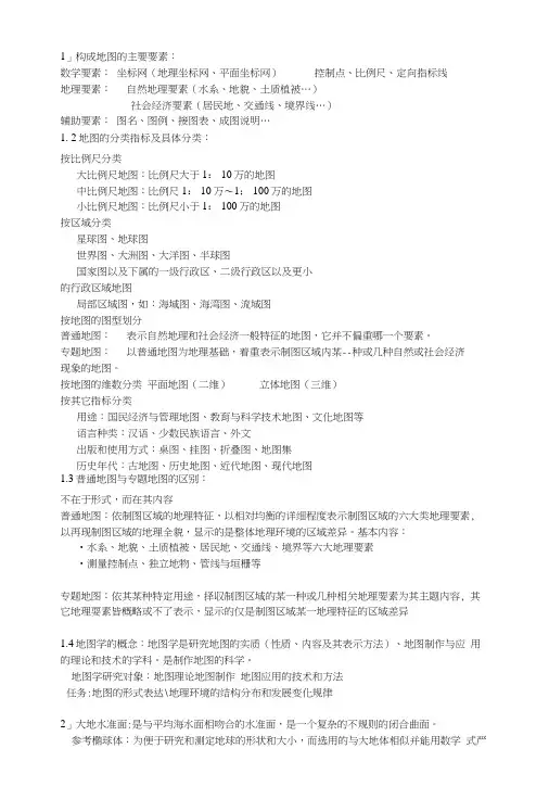 同济大学地图学期末复习.docx