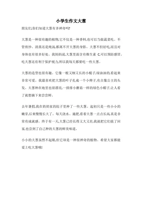 小学生作文大葱