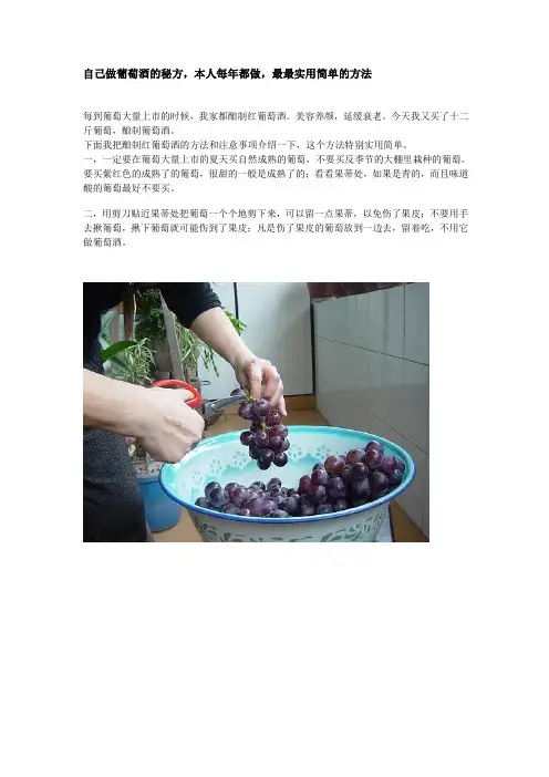最最简单实用的葡萄酒做法