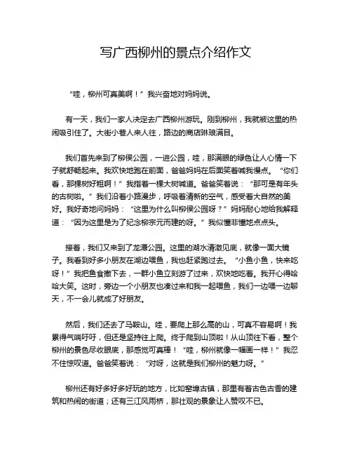 写广西柳州的景点介绍作文