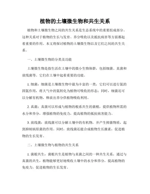 植物的土壤微生物和共生关系