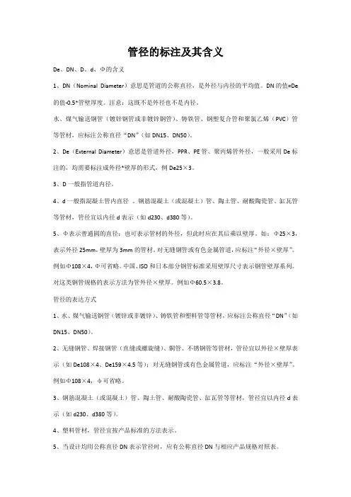 管径的标注及其含义