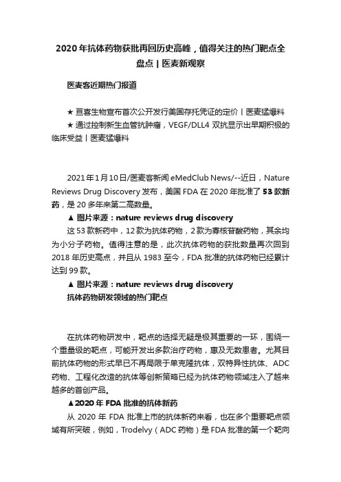 2020年抗体药物获批再回历史高峰，值得关注的热门靶点全盘点丨医麦新观察
