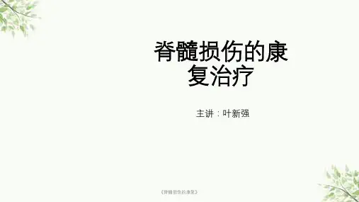 《脊髓损伤的康复》课件