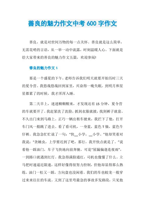 善良的魅力作文中考600字作文