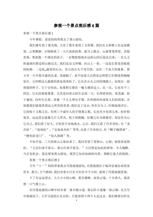 参观一个景点观后感6篇
