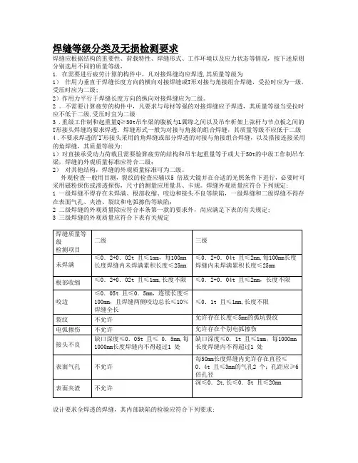 焊缝无损检测要求