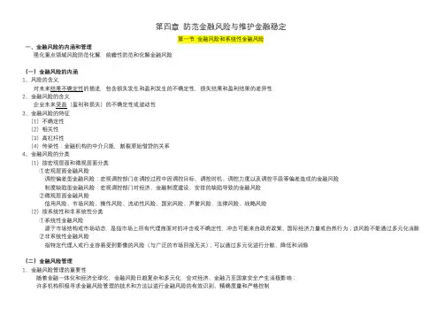 高级经济师-金融-第四版 4第四章 防范金融风险与维护金融稳定