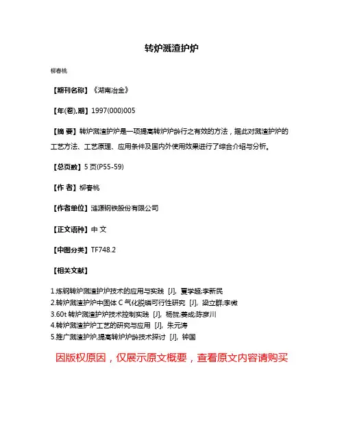 转炉溅渣护炉