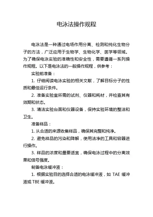 电泳法操作规程