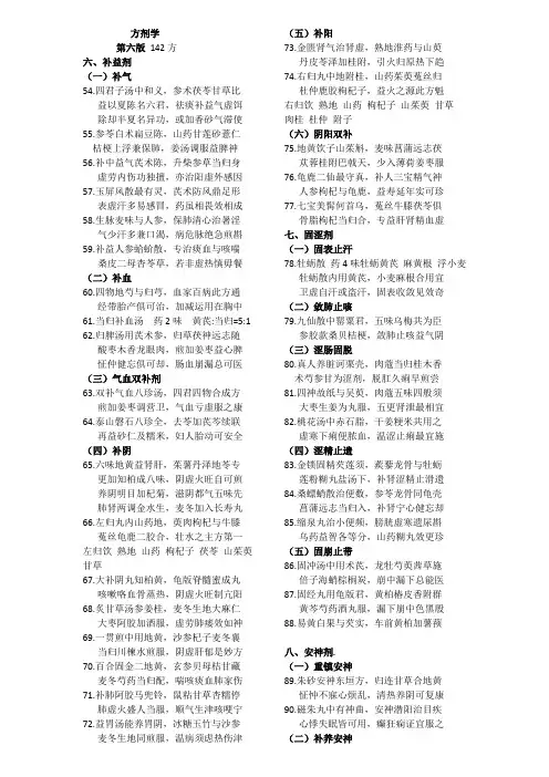 第六版方剂学方歌2(上海科技出版社)