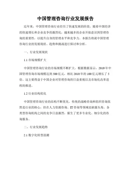 中国管理咨询行业发展报告