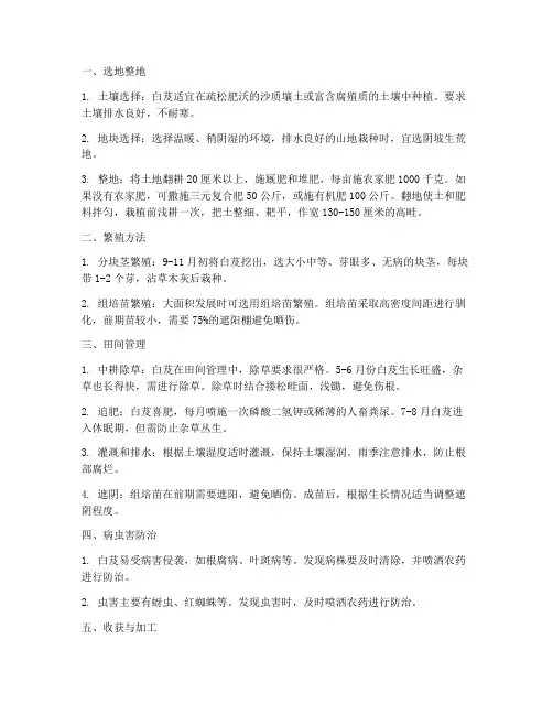 种植白芨技术管理方法