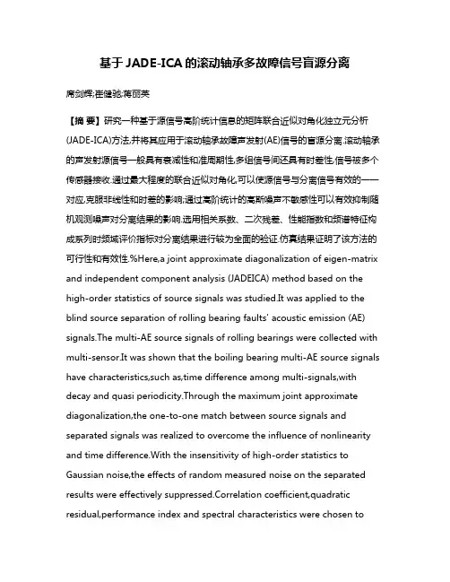 基于JADE-ICA的滚动轴承多故障信号盲源分离