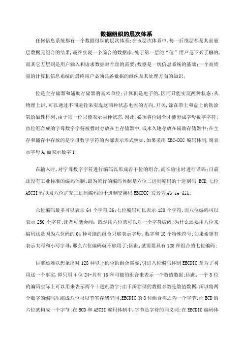 数据组织的层次体系
