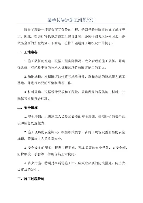 某特长隧道施工组织设计