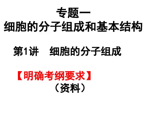 二轮复习-专题1-细胞的分子组成与基本结构课件