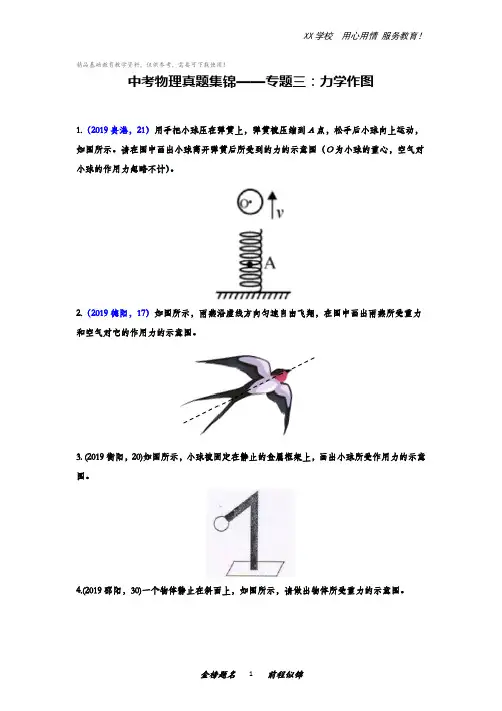 中考物理真题集锦——专题三：力学作图(含答案)
