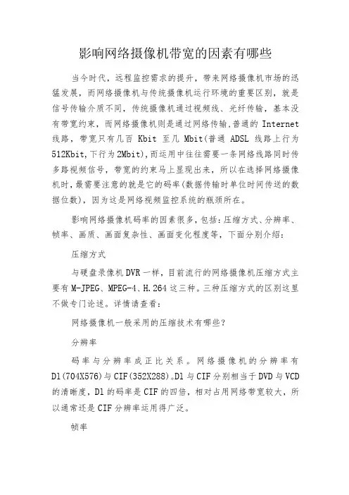 影响网络摄像机带宽的因素有哪些