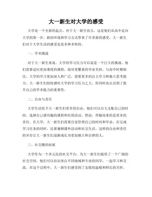 大一新生对大学的感受